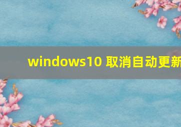 windows10 取消自动更新